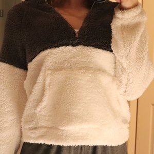 fluffy crop top sweater